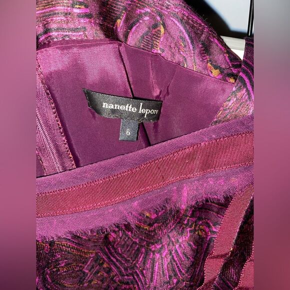 Nanette Lepore Silk Blend Plum Sheath Dress EUC - Picture 2 of 9